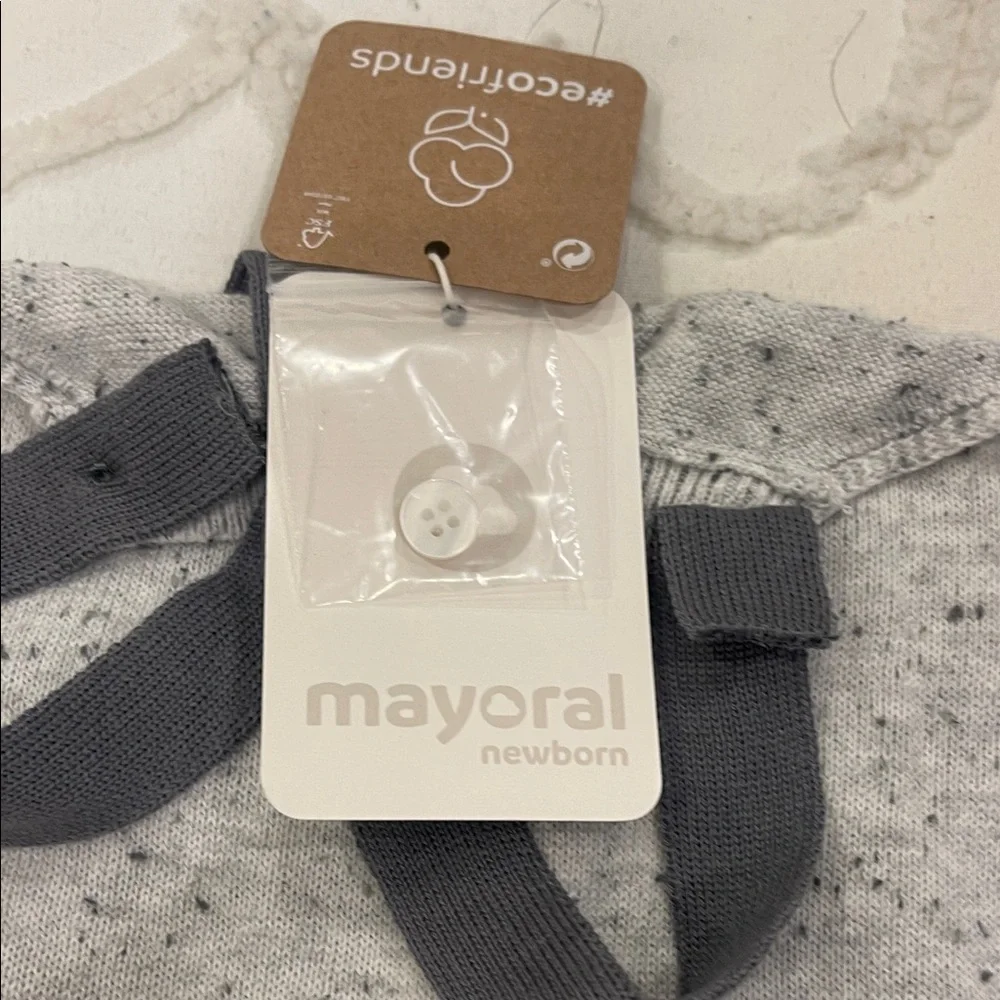 Mayoral Gray Knit Diaper Cover with Zebra Design